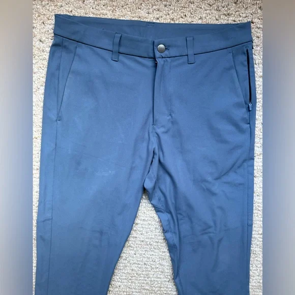 🍋 Men's LULULEMON Iron Blue Commission Pant Slim Warpstreme 28" Inseam 32” Waist - Picture 8 of 14